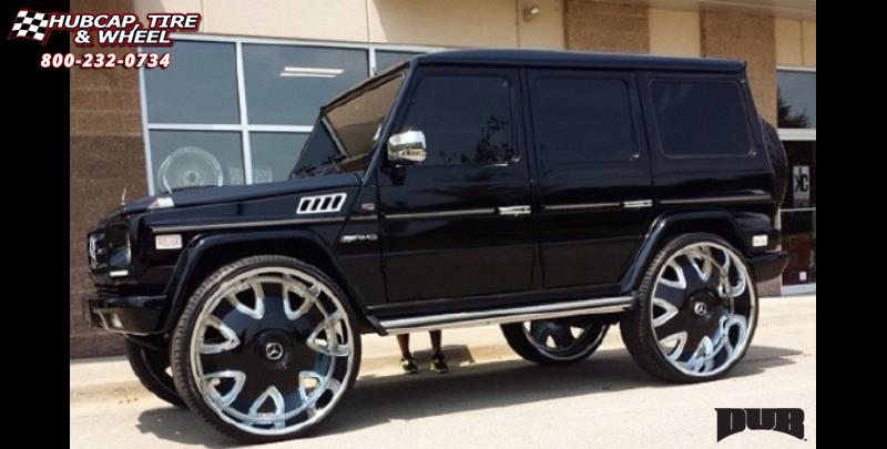 vehicle gallery/mercedes benz g wagon dub bandito s136 32X10  Chrome wheels and rims